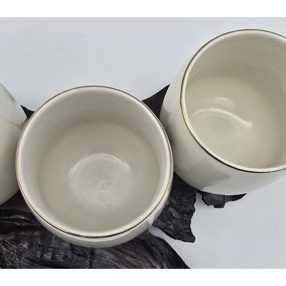 Vintage Japanese Sake Tea Cups Floral & Gold Trim 4 Pc Set - Picture 8 of 12